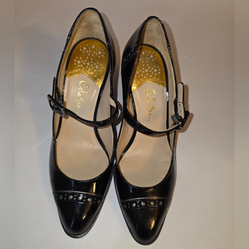 Cole Haan Black Patent Leather Mary Jane Heels